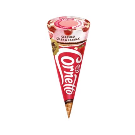 Algida Cornetto Classico Çilek&Kaymak Kornet Dondurma 120 ml.