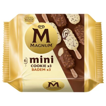 Algida Magnum Mini Cookie&Badem 6'lı Çubuk Dondurma